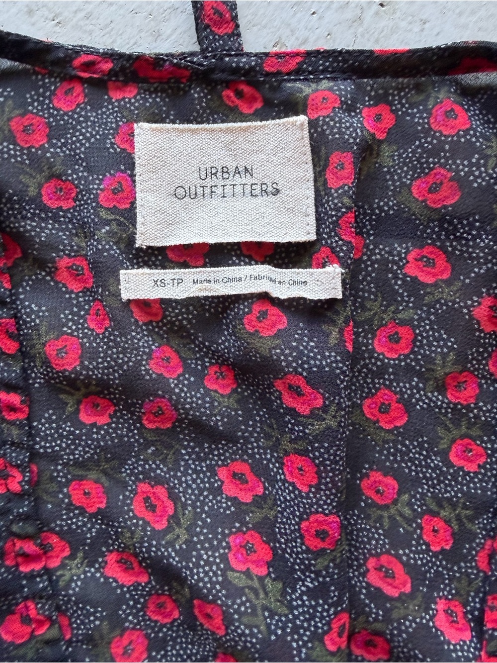 Urban Outfitters Black Maxi Dress with Red Floral Print and Corset Waist - Picture 2 of 4